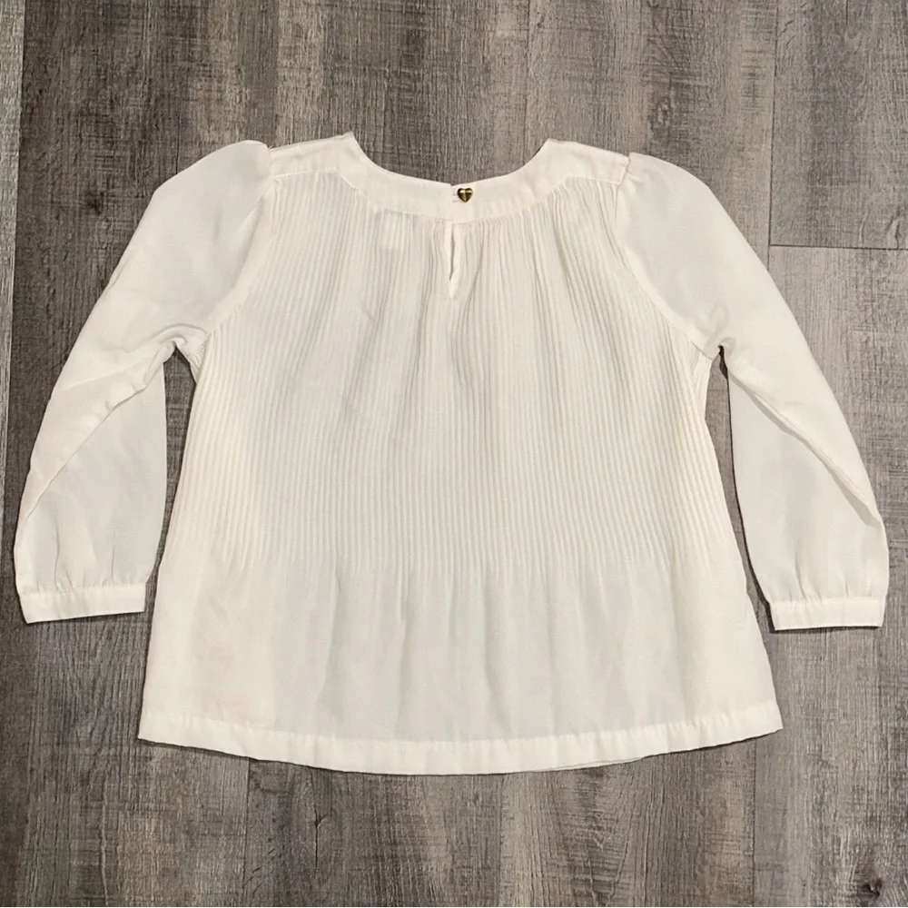 💞 Elegant Little Girls Size 5 Cream Long Sleeve Blouse